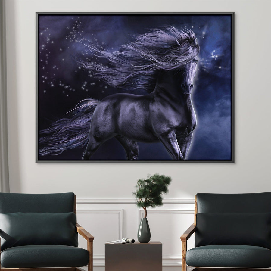 Black Thunder Canvas Art Clock Canvas