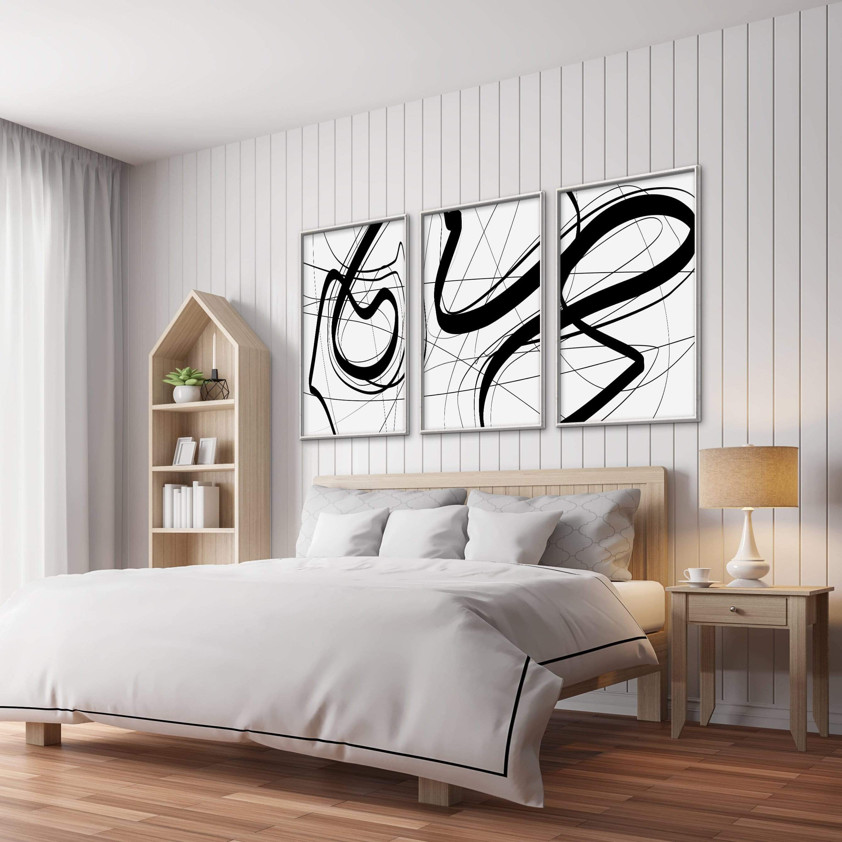 Blanc Black Canvas Art Clock Canvas