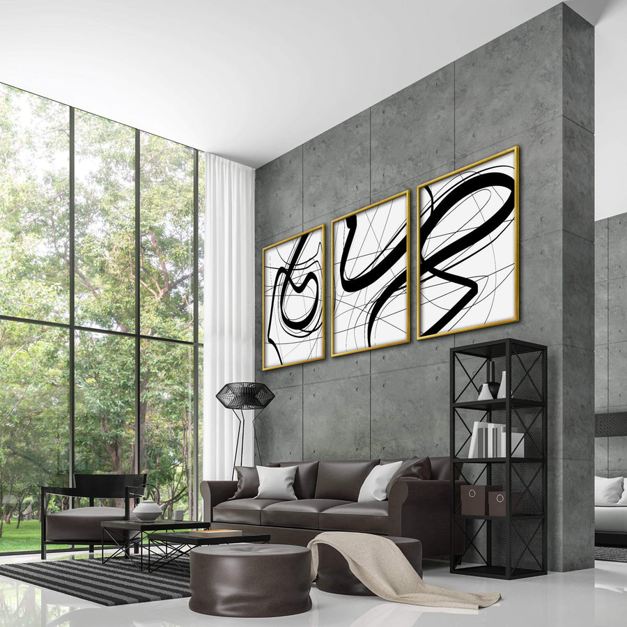 Blanc Black Canvas Art Clock Canvas
