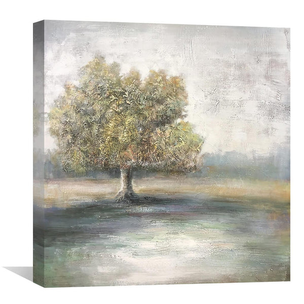 Blended Tree and Field Oil Painting Oil Clock Canvas