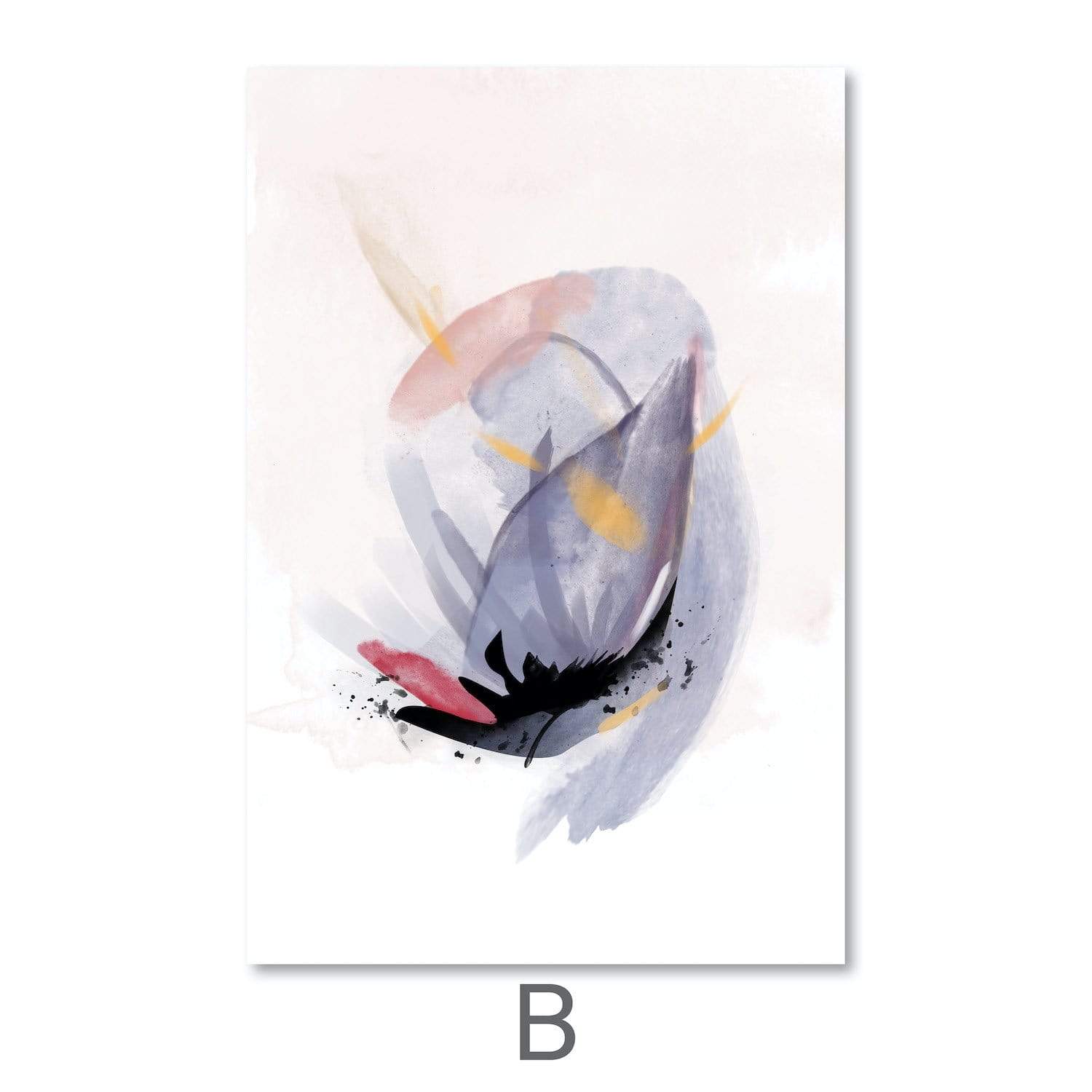 Blooming Abstract Canvas Art B / 40 x 50cm / Unframed Canvas Print Clock Canvas
