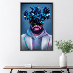 Blooming Drizzy Canvas Art Clock Canvas