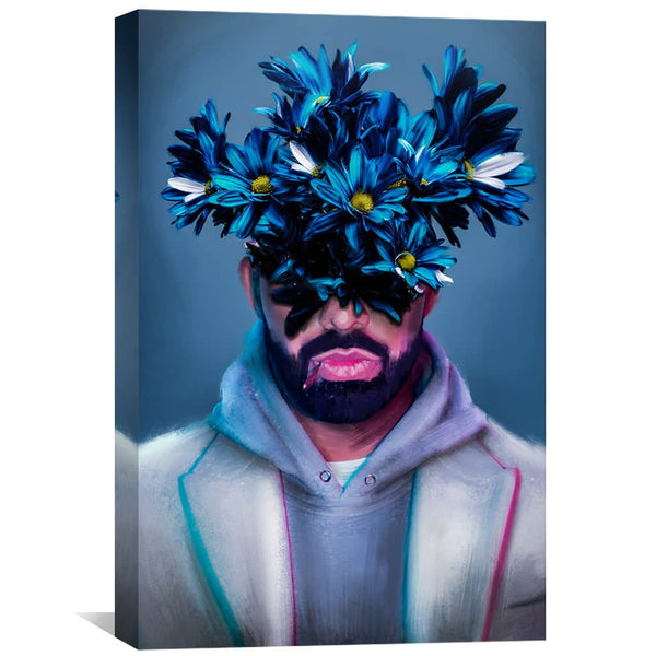 Blooming Drizzy Canvas Art 30 x 45cm / Unframed Canvas Print Clock Canvas