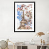 Blossom Paris Print Art 30 x 45cm / Unframed Canvas Print Clock Canvas