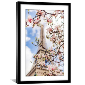 Blossom Paris Print Art Clock Canvas
