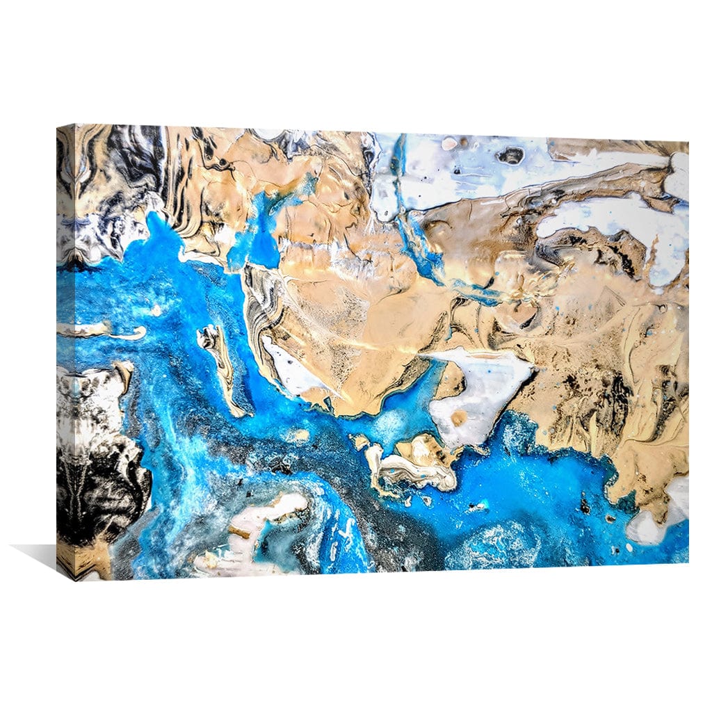Blue Abstract Canvas Art Clock Canvas