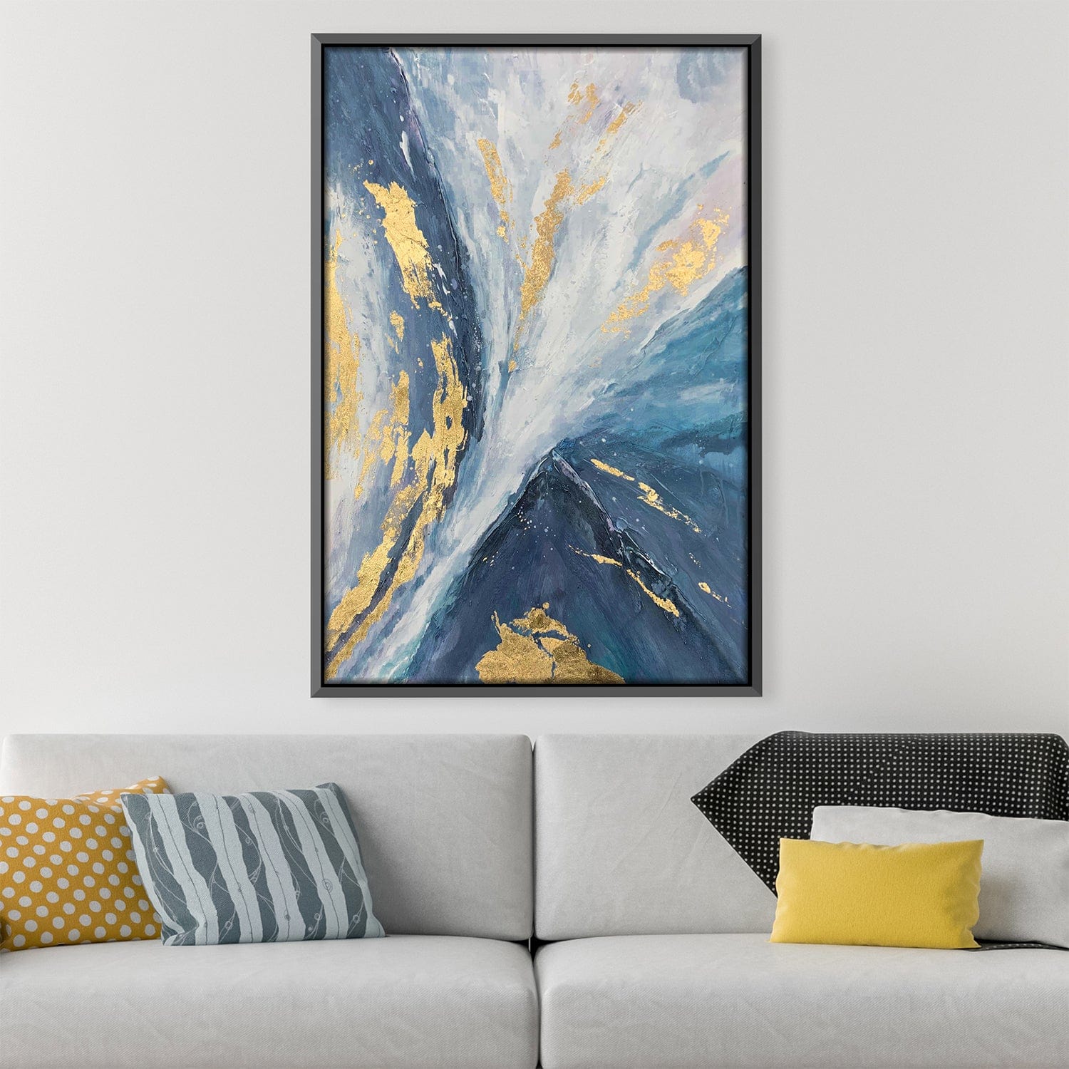 Blue and Gold Beauty Oil Painting Oil 30 x 45cm / Oil Painting Clock Canvas