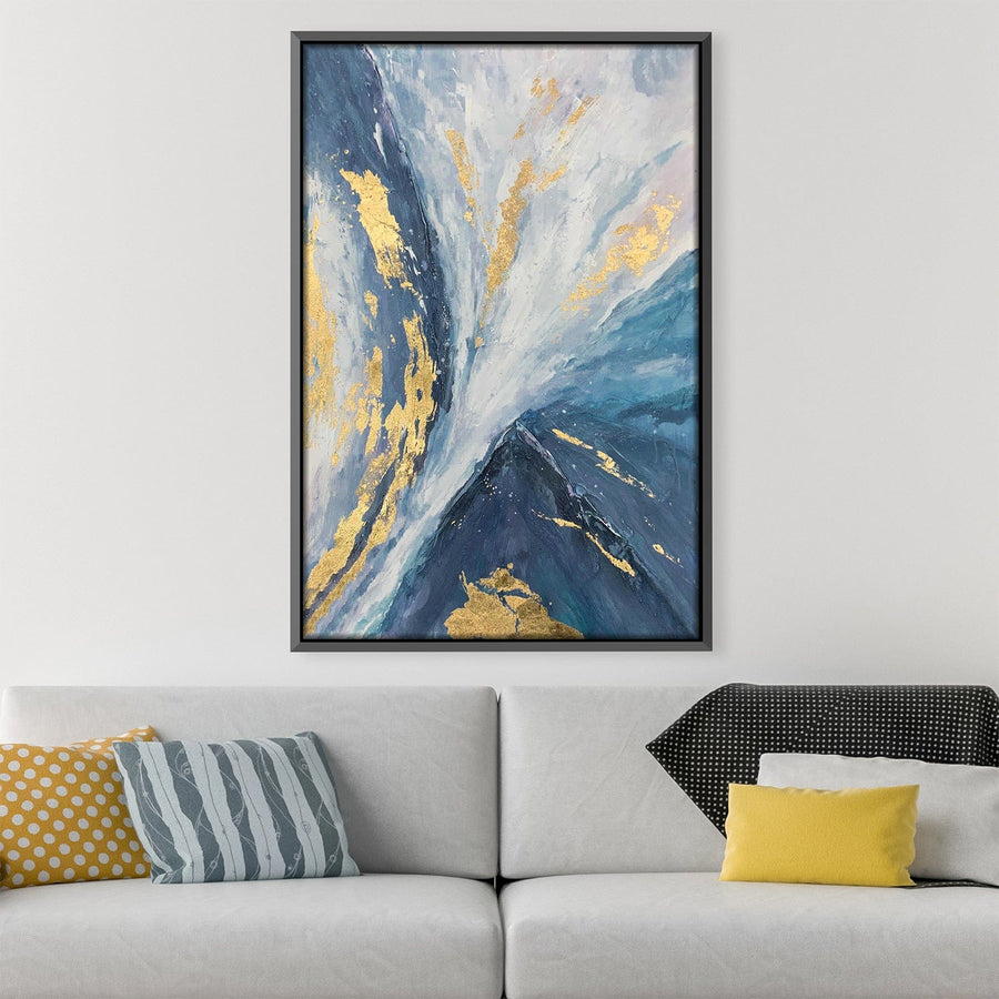 Blue and Gold Beauty Oil Painting Oil 30 x 45cm / Oil Painting Clock Canvas