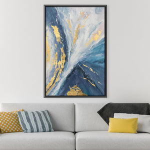 Blue and Gold Beauty Oil Painting Oil 30 x 45cm / Oil Painting Clock Canvas
