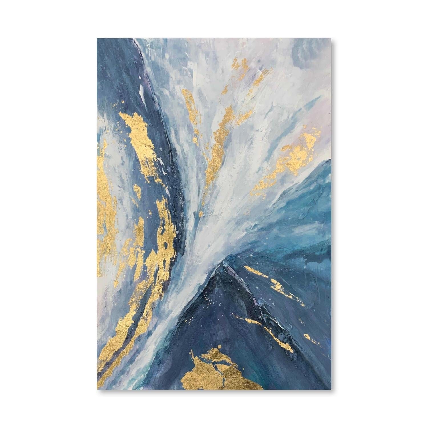 Blue and Gold Beauty Oil Painting Oil Clock Canvas