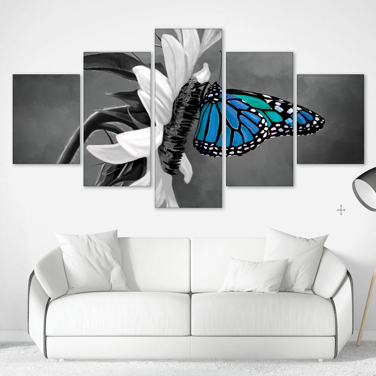 Blue Butterfly Canvas - 5 Panel product thumbnail