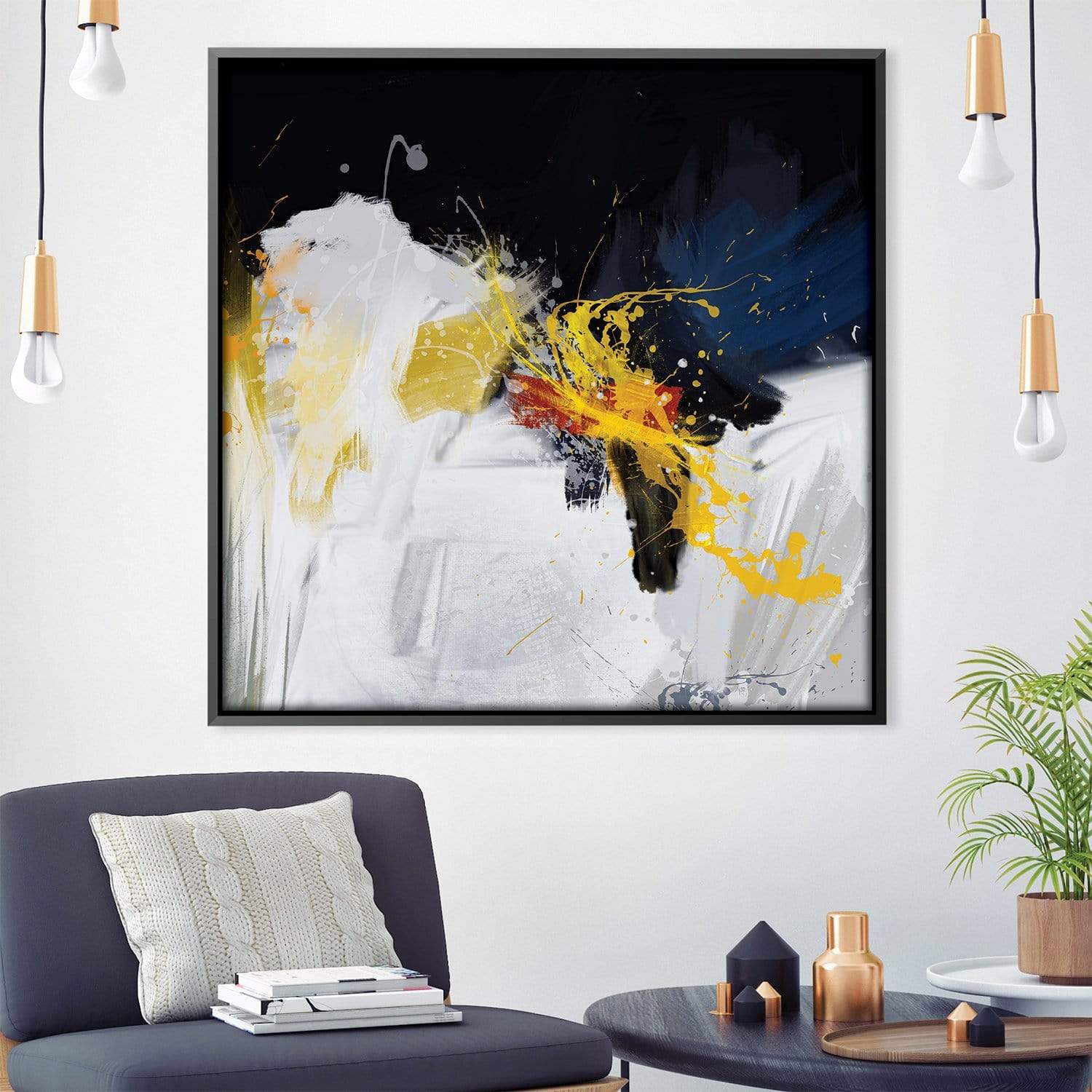 Blue Composition Canvas Art Clock Canvas