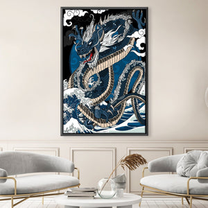 Blue Dragon Canvas Art 30 x 45cm / Unframed Canvas Print Clock Canvas