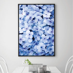 Blue Flowers Canvas Art Clock Canvas