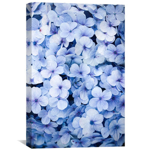 Blue Flowers Canvas Art 40 x 60cm / Unframed Canvas Print Clock Canvas