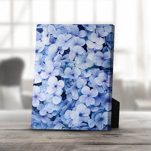 Blue Flowers Desktop Canvas Desktop Canvas 20 x 25cm Clock Canvas