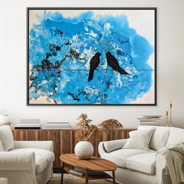 Blue Granite Sky Canvas Art 45 x 30cm / Unframed Canvas Print Clock Canvas