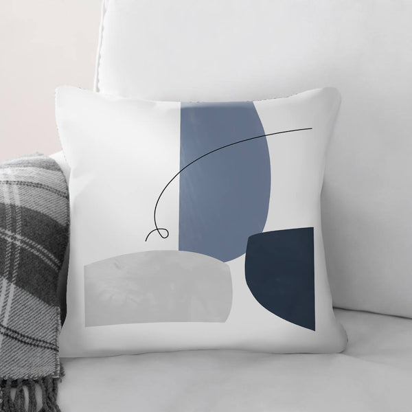 Blue Gray Abstract C Cushion Cushion Cushion Square Clock Canvas
