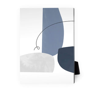 Blue Gray Abstract C Desktop Canvas Desktop Canvas 18 x 13cm Clock Canvas