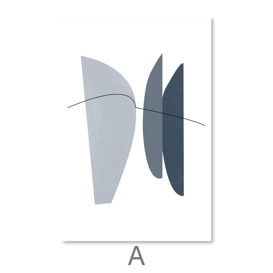 Blue Gray Abstract Canvas Art A / 40 x 50cm / Unframed Canvas Print Clock Canvas