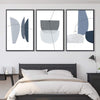 Blue Gray Abstract Canvas Art Clock Canvas