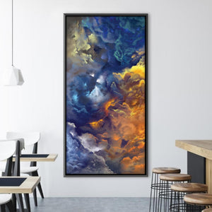 Blue Heaven Canvas Art Vertical / 50 x 25cm / Unframed Canvas Print Clock Canvas