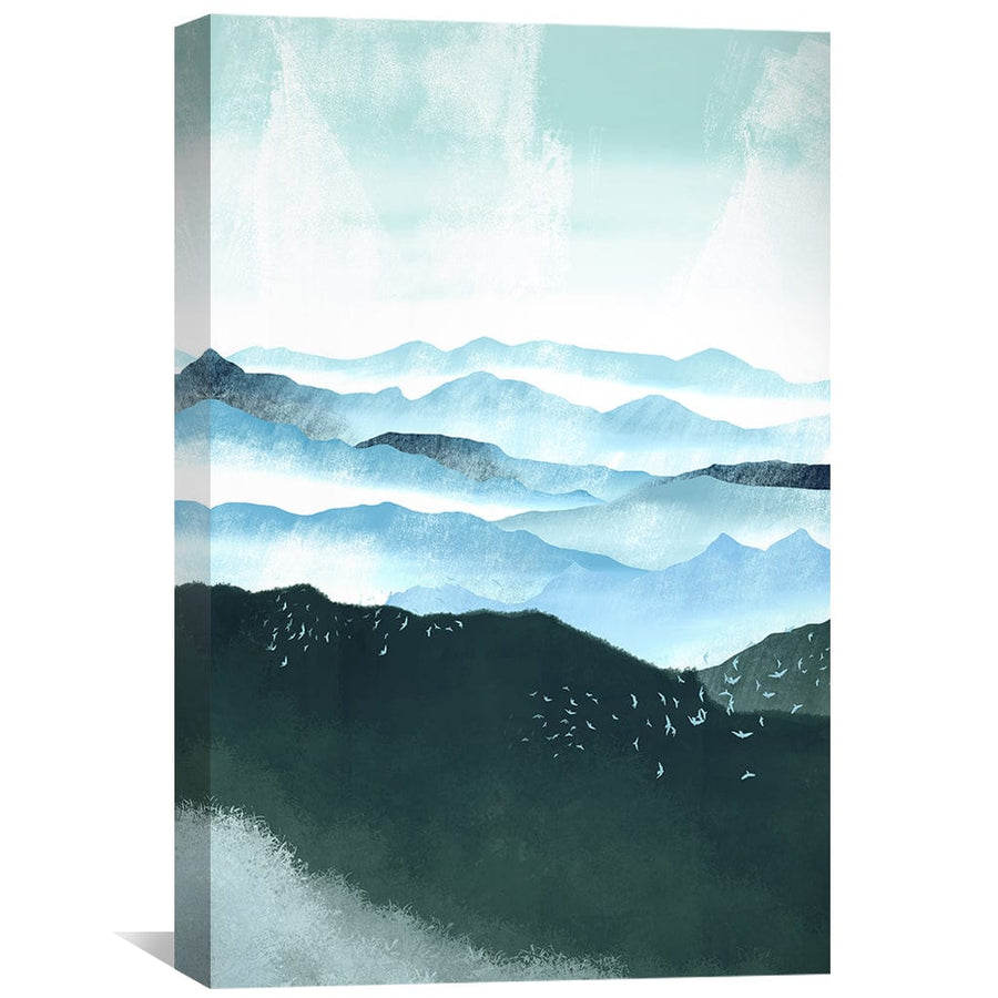 Blue Hills Canvas Art Clock Canvas