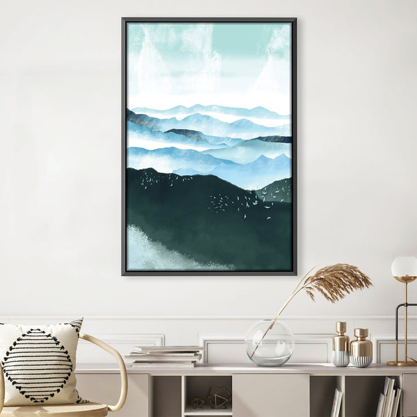 Blue Hills Canvas Art 30 x 45cm / Unframed Canvas Print Clock Canvas