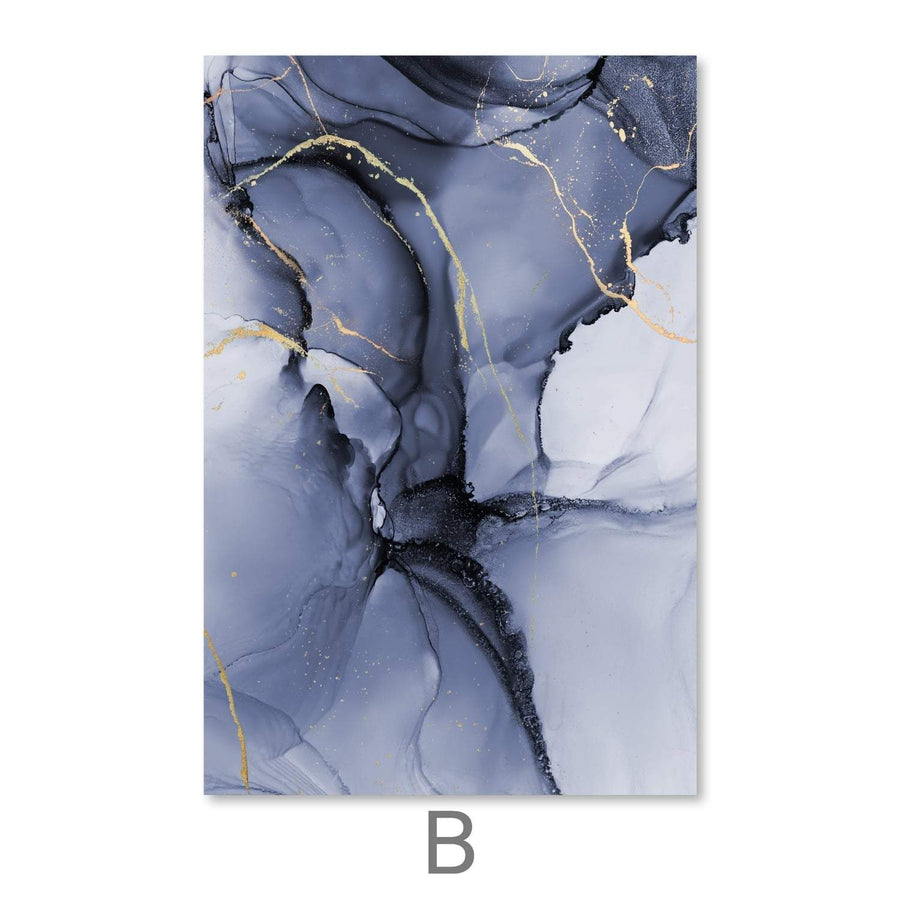 Blue Impression Canvas Art B / 30 x 45cm / Unframed Canvas Print Clock Canvas