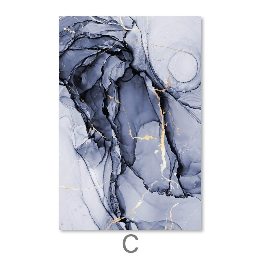 Blue Impression Canvas Art C / 30 x 45cm / Unframed Canvas Print Clock Canvas