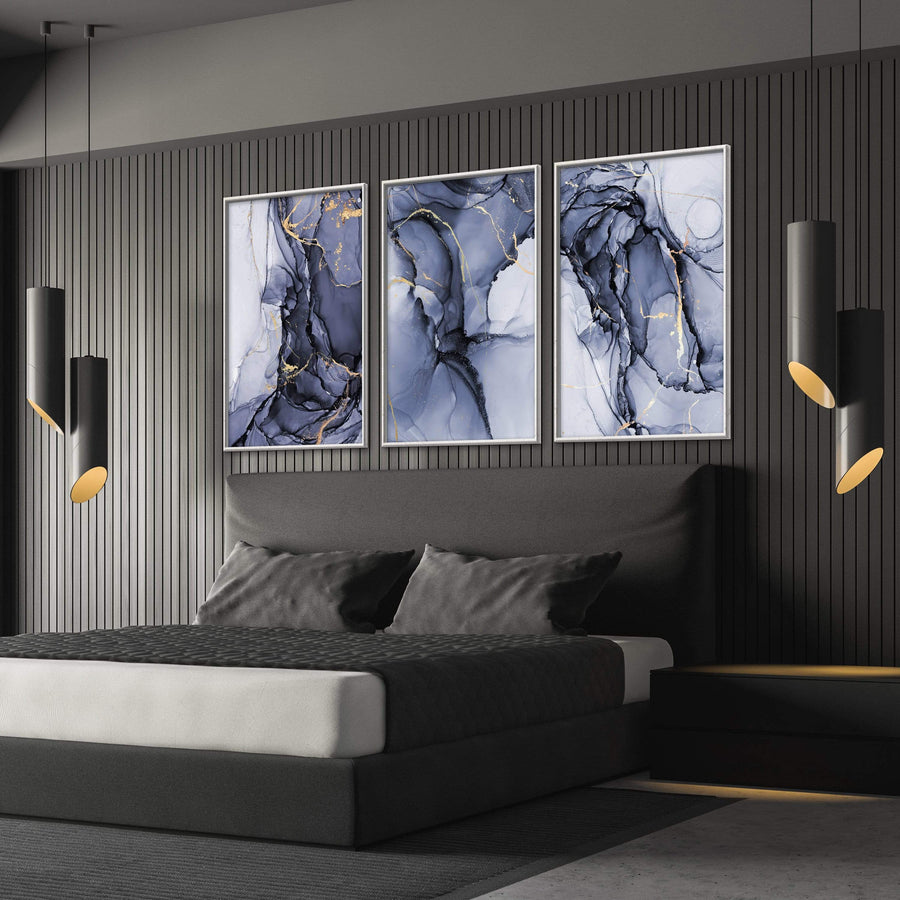 Blue Impression Canvas Art Clock Canvas