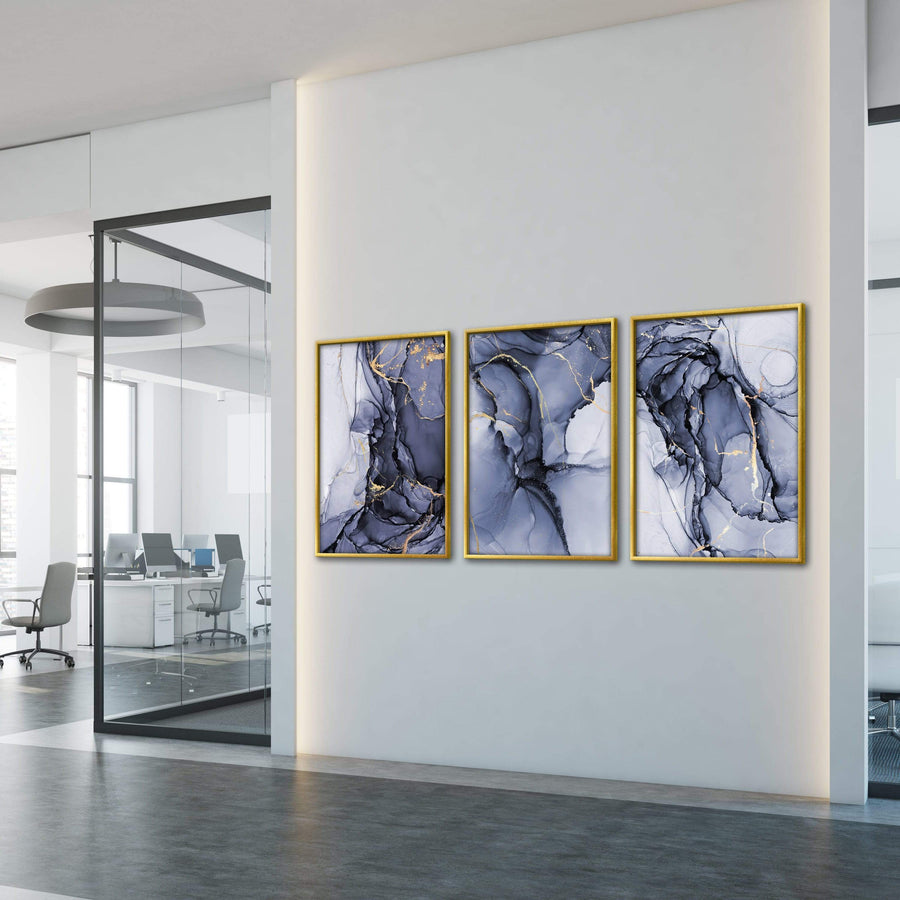 Blue Impression Canvas Art Clock Canvas