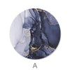 Blue Impression - Circle Canvas Art A / 40 x 40cm / Standard Gallery Wrap Clock Canvas