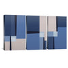 Blue Lines Canvas Art Set of 3 / 30 x 45cm / Unframed Canvas Print Clock Canvas