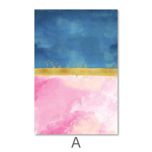 Blue Meets Pink Canvas Art A / 40 x 50cm / No Board - Canvas Print Only Clock Canvas