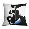 Blue Musician Cushion Cushion Cushion Square Clock Canvas