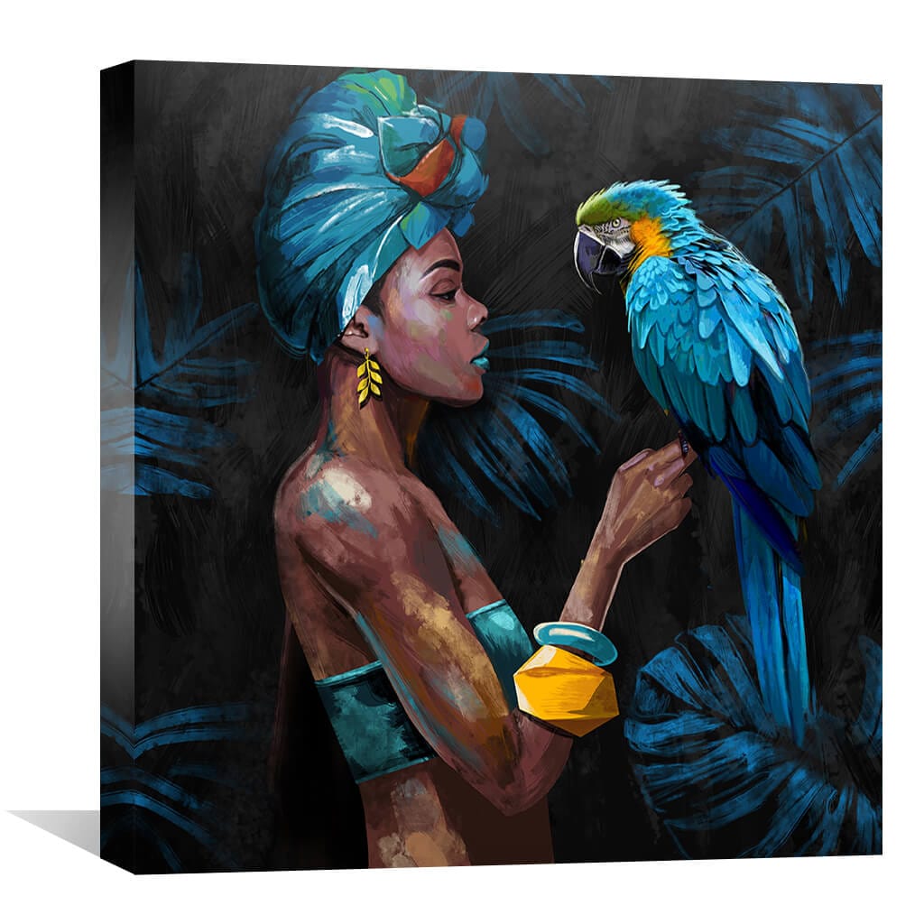 Blue Patience Canvas Art 30 x 30cm / Unframed Canvas Print Clock Canvas