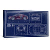 Blue Print Canvas Art 50 x 25cm / Unframed Canvas Print Clock Canvas