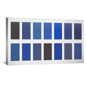 Blue Shades Canvas Art 50 x 25cm / Unframed Canvas Print Clock Canvas