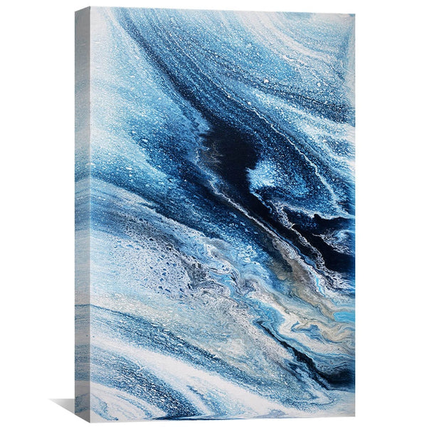 Blue Smoke And Wave Canvas Art 30 x 45cm / Unframed Canvas Print Clock Canvas
