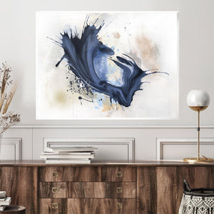 Blue Splatter Canvas Art Clock Canvas