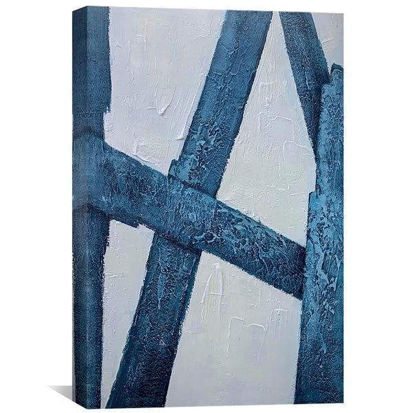 Blue Strokes Oil Painting Oil Clock Canvas