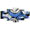 Blue Swirls Canvas - 5 Panel Art 5 Panel / Large / Standard Gallery Wrap Clock Canvas