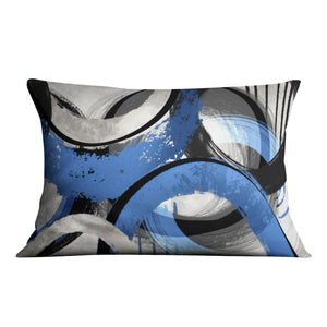 Blue Swirls Cushion Cushion 48 x 33cm Clock Canvas