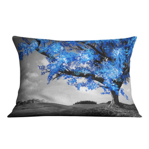 Blue Tree in the Grey Landscape Cushion Cushion 48 x 33cm Clock Canvas