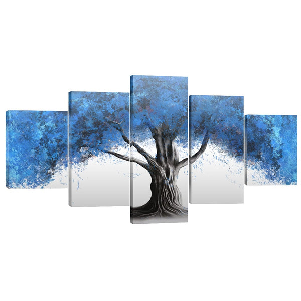 Blue Willow Canvas - 5 Panel Art Clock Canvas