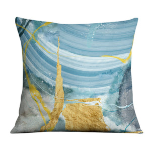 Blue Yellow Abstract A Cushion Cushion Cushion Square Clock Canvas