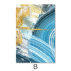 Blue Yellow Abstract Canvas Art B / 40 x 50cm / No Board - Canvas Print Only Clock Canvas