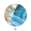 Blue Yellow Abstract - Circle Canvas Art B / 40 x 40cm / Standard Gallery Wrap Clock Canvas