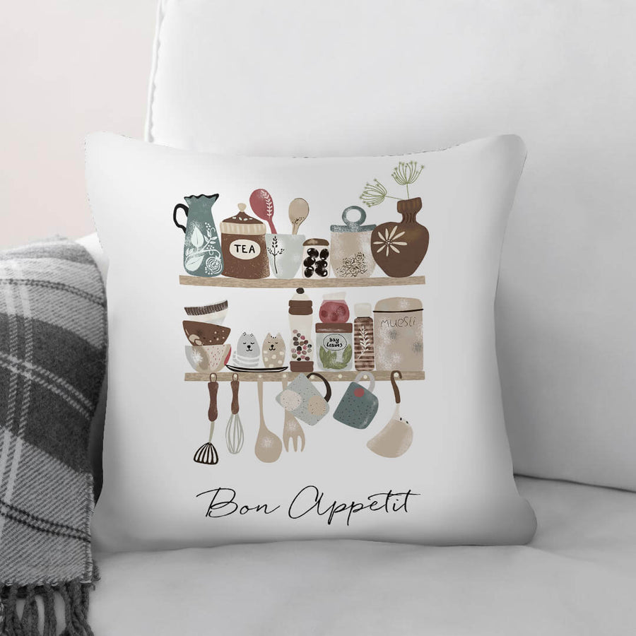 Bon Appetit Kitchen Cushion Cushion 45 x 45cm Clock Canvas